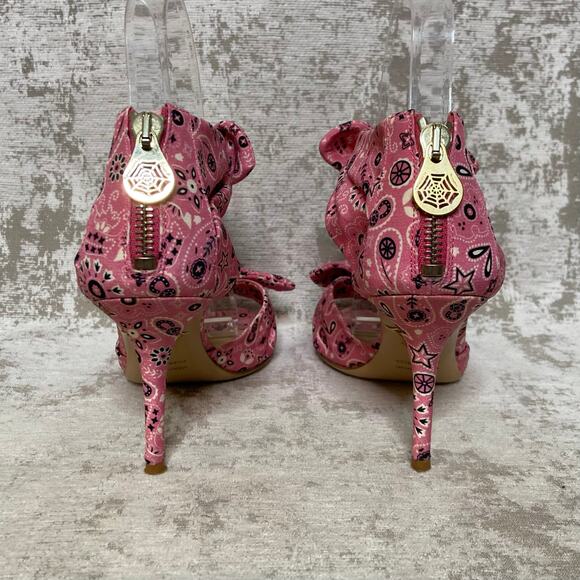 Charlotte Olympia Patty Rodeo Bandana Print Heels in Pink - Picture 3 of 9